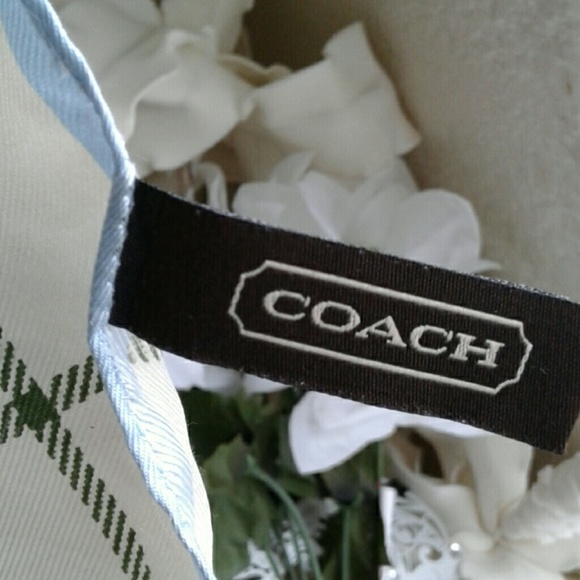 COACH PLAID 100% SILK SCARF - Picture 3 of 7